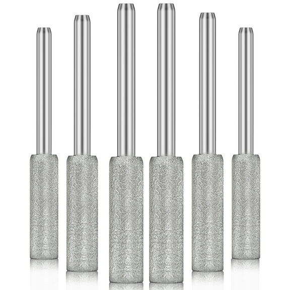 Adifare 6 Pcs Carbide Burr Set Diamond Sharp Rotary Burrs Bit with 1/8in Shank Wear Resistant Burr Grinding Bits for Chainsaw Stone Metal Wood