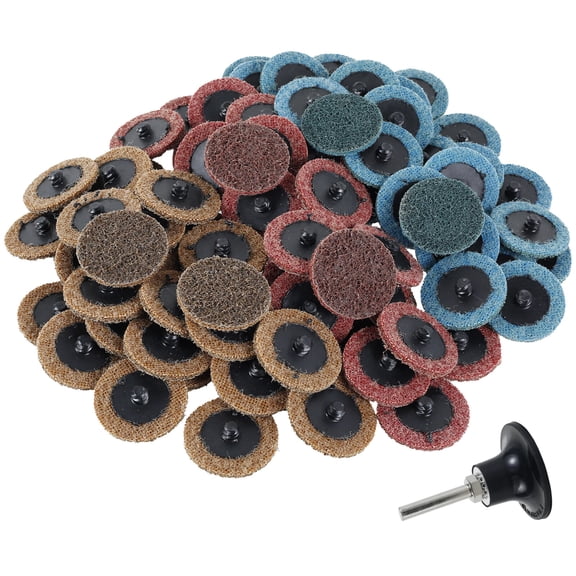 Adifare 90Pcs Nylon Sanding Discs Set 2in Quick Change Die Grinder Sanding Wheel with 1/4in Holder Fine Medium Coarse Wear-Resistant Deburring Sanding Discs for Plastic Glass
