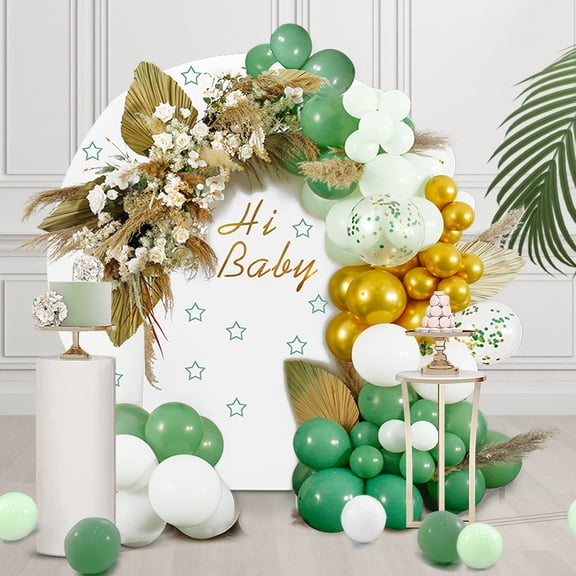 Adifare 93Pcs Balloon Garland Arch Kit Reusable Green Latex Balloons Set with Eucalyptus Leaves Balloon Chain Balloon Tie Tool for Baby Shower Birthday Wedding Party