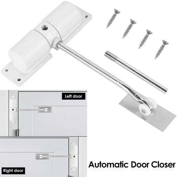 Adifare Automatic Door Closer Metal Safety Spring Door Closer Spring Adjustable 30kg Door Closer Convert Hinged Door to Self-Closing Door for Left-Handed Right-Handed Doors