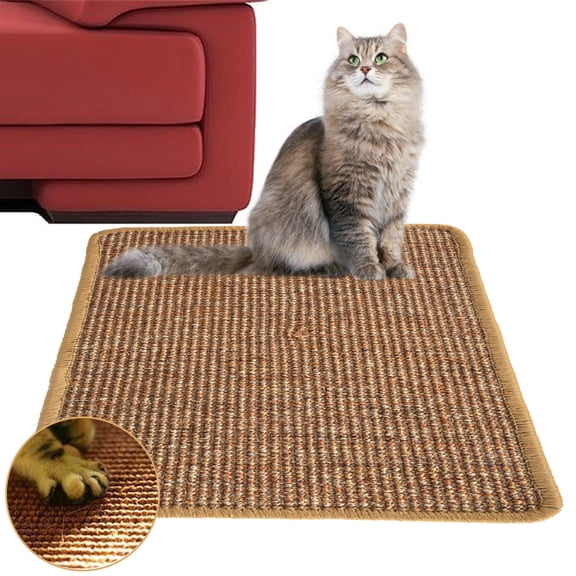 Adifare Cat Scratcher Mat, 15.6 X 11.7 Inch Natural Sisal Cat Scratch Mats, Horizontal Cat Floor Scratching Pad Rug, Protect Carpets and Sofas
