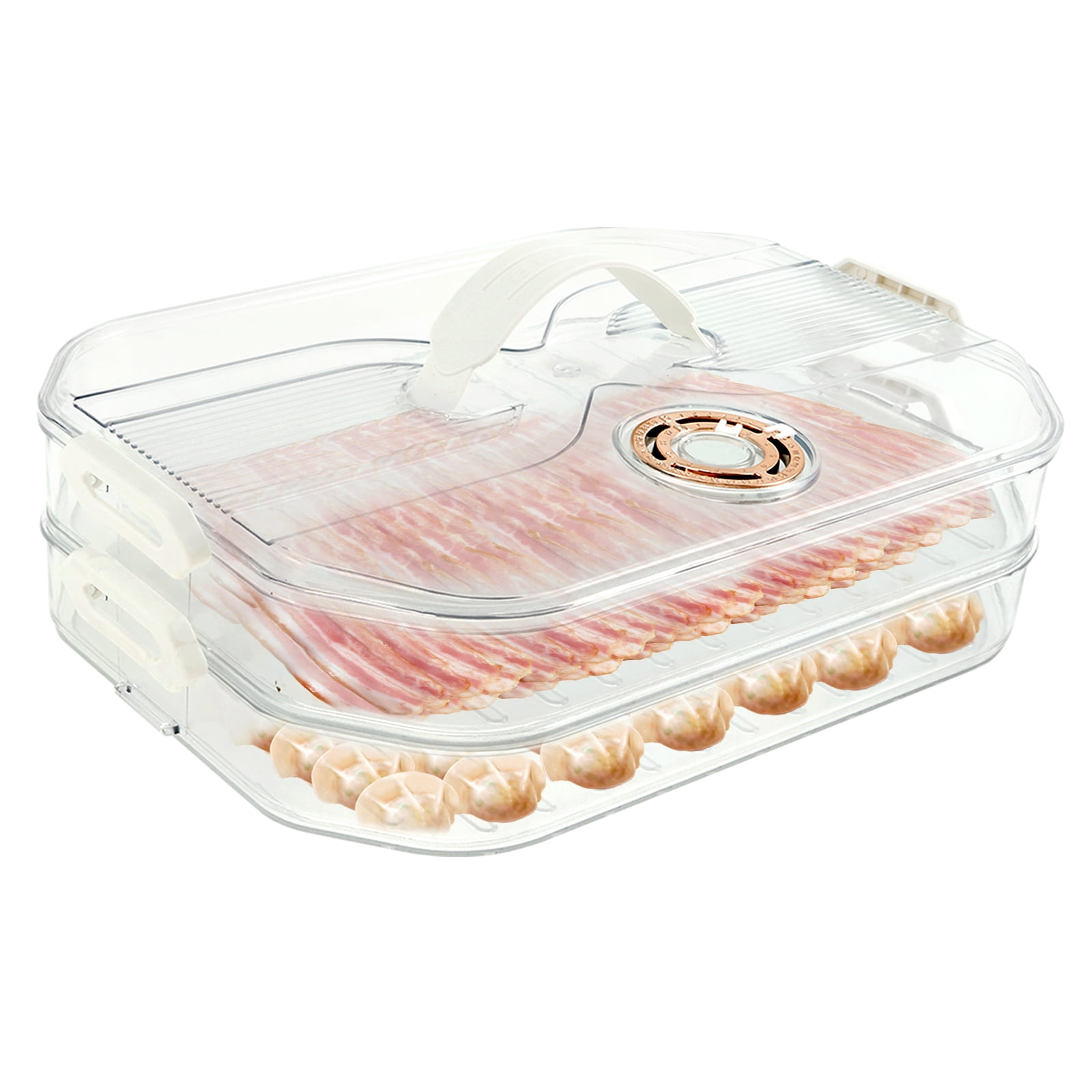 Adifare Deli Meat Container for Fridge 2 /3 Layer Bacon Storage