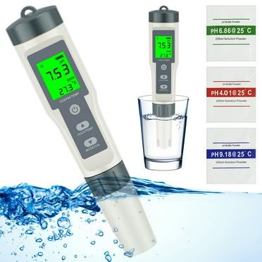 Adifare Digital PH Meter PH/TDS/Temperature 3 In 1 Water Quality Tester with Backlight Display High Precision Portable Water Purity Tester for Drinking Water Swimming Pool Aquarium