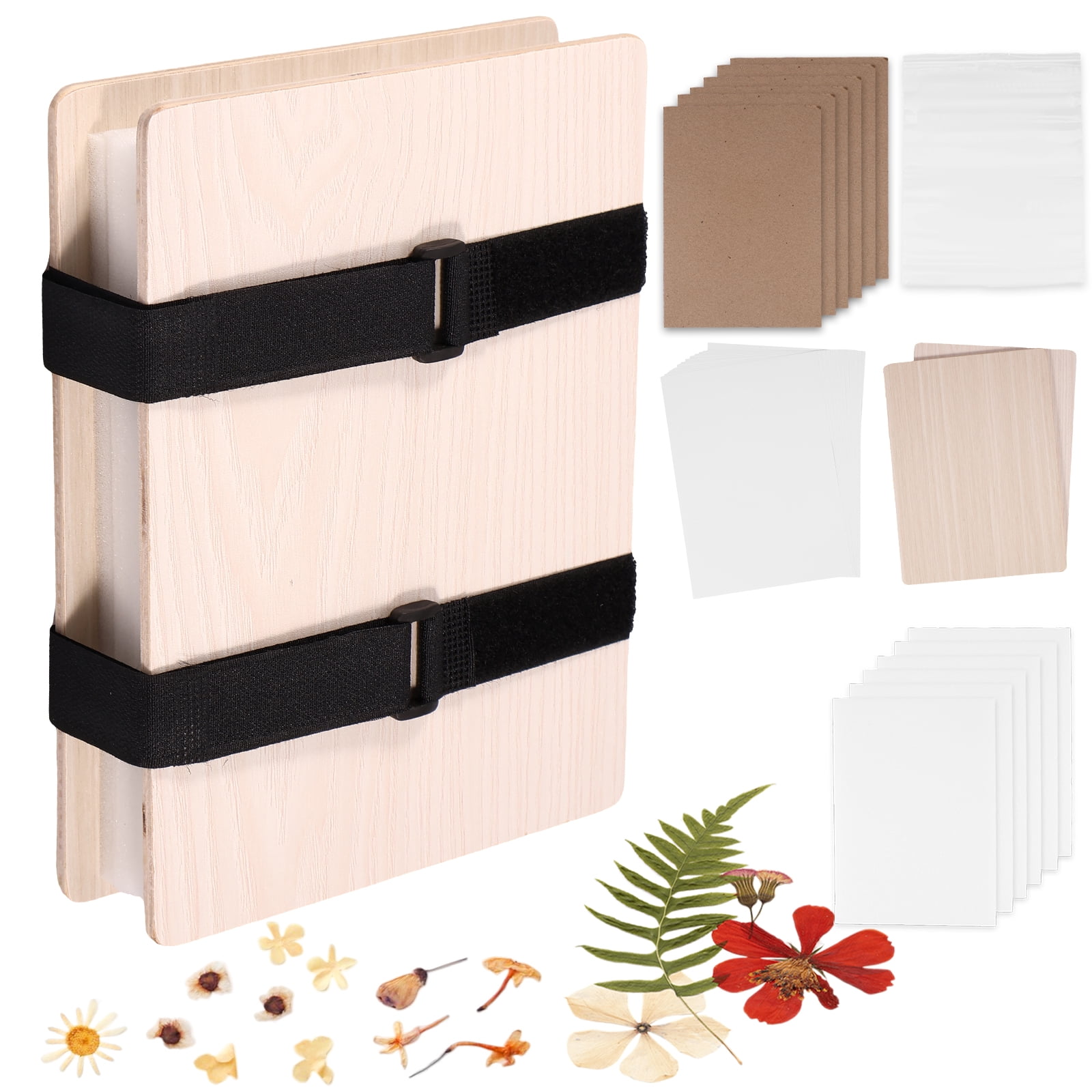 Adifare Flower Press Kit 6 Layers Wooden Flower Press Complete Flower Preservation Kit Portable Leaf Pressing Kit for DIY Flower Preservation Crafts Making Dried Plants 6.7×9.1 in