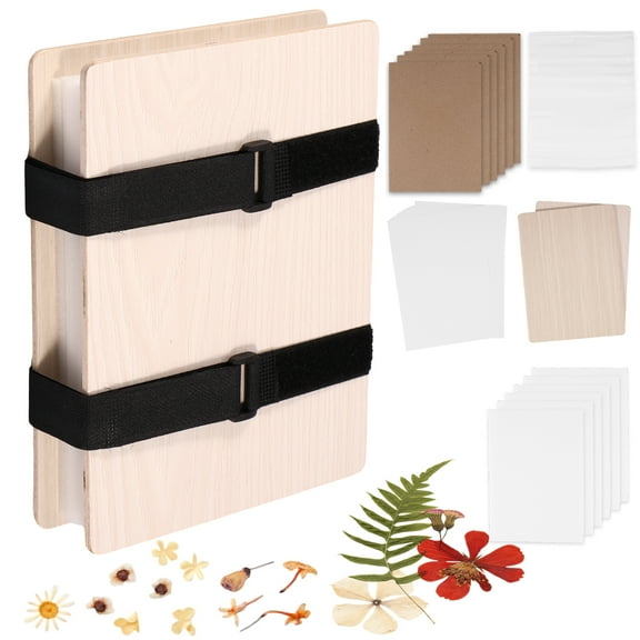 Adifare Flower Press Kit 6 Layers Wooden Flower Press Complete Flower Preservation Kit Portable Leaf Pressing Kit for DIY Flower Preservation Crafts Making Dried Plants 6.7×9.1 in