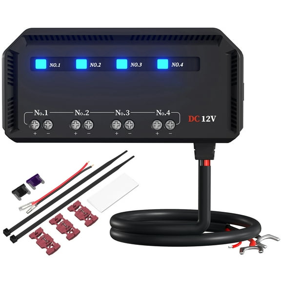 Adifare Fuse Block 12V 20A Waterproof Fuse Relay Box Kit with LED Indicator Professional Automotive Fuse Box Safe Fuse Box Holder Panel with 5A 3A 2A Fuses for Motorcycle Car