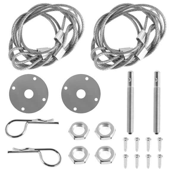 Adifare Hood Pin Plate Lock Kit Engine Hood Pin Bonnet Lock Stainless Steel Engine Hood Pins Plate Bonnet Lock Clip Kit Car Modified Accessory for Car Vehicles