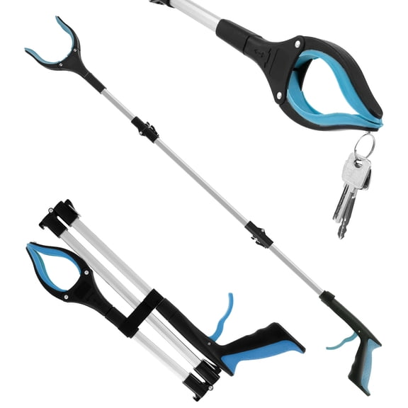 Adifare Litter Picker Grabber Stick Handy Helping Hand Grabber for Disabled Foldable Litter Grabber with Non-Slip Jaws Portable Grabber Pickup Tool for Elderly Indoor Outdoor 43in