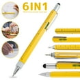thumbnail image 1 of Adifare Multi Tool Pen All In 1 Ballpoint Pen with Ruler Level Cross Flat Head Screwdriver Touch Screen Pocket Multitool Pen Engineer Woodworkers Carpenter Construction Tools, 1 of 4
