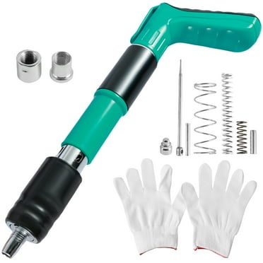 Adifare Nail Wall Fastening Tool Kit Portable Manual Mini Nail Machine Set with Gloves Steel Nail Tool Safe Nailer Hand Tool Double Silencer 5 Gear for Concrete