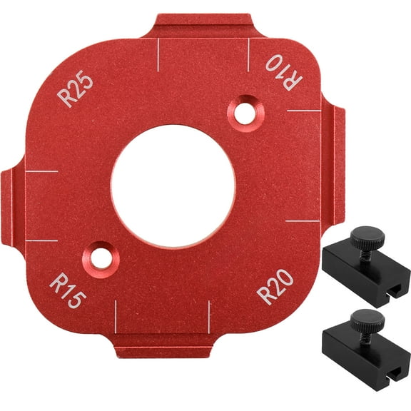 Adifare Radius Jig Router Template Metal Woodworking Rounded Corner Router Template Portable Corner Radius Positioning Jig Precise Radius Jig Router Template R10 R15 R20 R25 for DIY