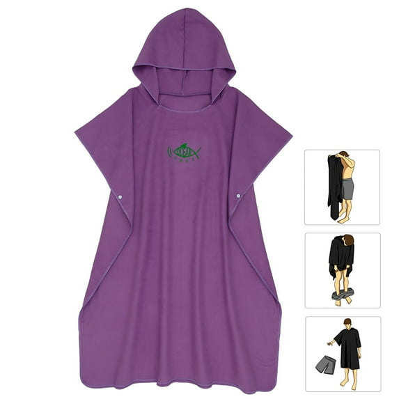 Adifare Robe Towel Changing Robe Towel Poncho Hooded Robe Quick Dry Lightweight Microfiber for Surfing Swimming and Beach Fits Men Women Adults