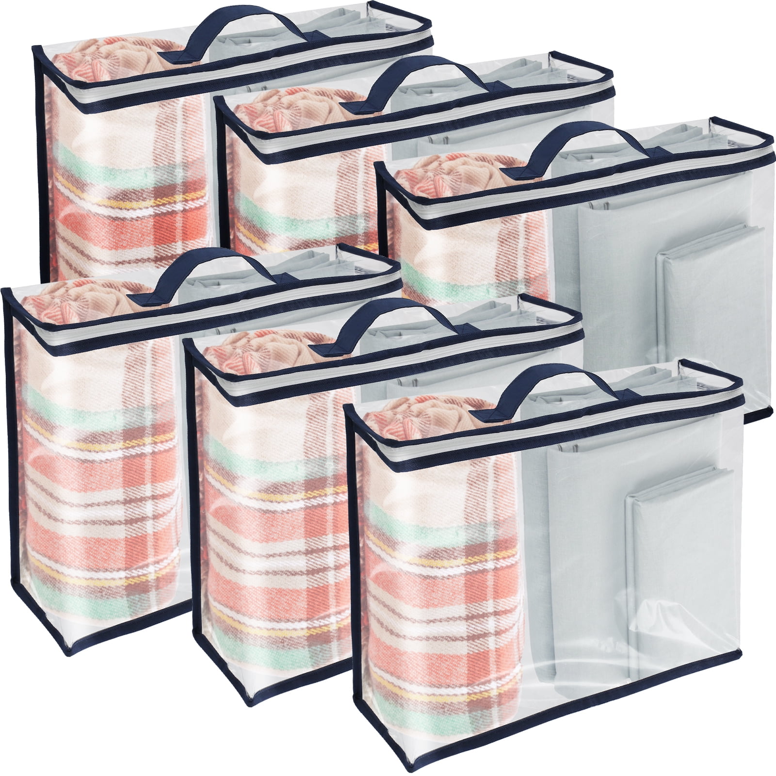 Adifare Storage Bags,6 Pack Clear PVC Organizing Bags with Zipper Clear ...