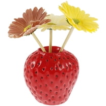 Adifare Strawberry Vase 4.72×4.13×4.72in Decorative Strawberry Shaped Planter Resin Strawberry Shaped Planter Pot for Flowers Pens Pencils Table Bookshelf Decor