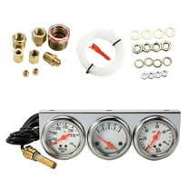 Adifare Triple Gauge Kit Oil Volt Water Gauge 3 in 1 Car Meter Auto Gauge Temp Gauge Temperature Oil Pressure Gauge Sensor