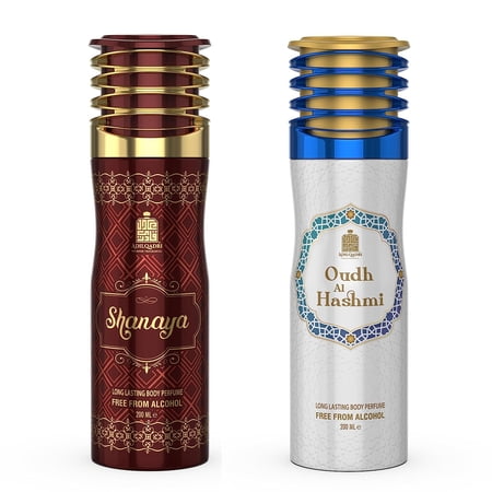 Adilqadri Combo Shanaya & Oudh Al Hashmi Alcohol Free Premium Deodorant Body Spray 200 ML
