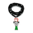 thumbnail image 1 of Adinkra Gye Nyame Ankh Pendant 6mm 30" Wooden Bead Necklace, 1 of 4