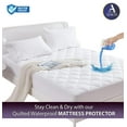 thumbnail image 1 of A Adios King Size Quilted Fitted Mattress Pad Cover, 100% Waterproof Mattress Protector, Deep Pocket Fitted 8" - 16", Breathable & Noiseless, Soft and Comfortable (78" x 80", White), 1 of 8
