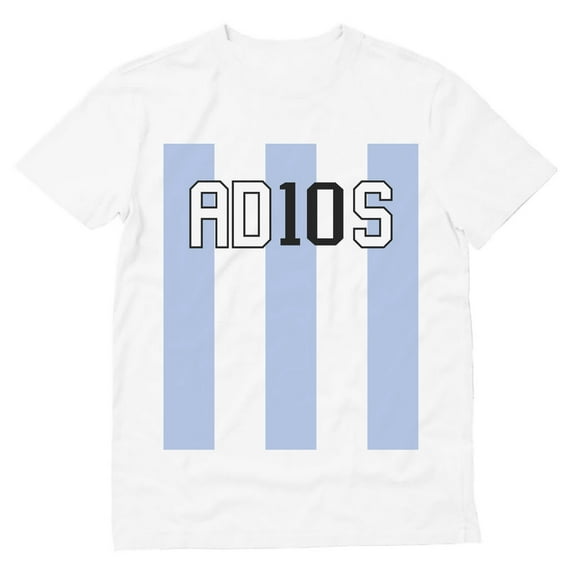 Adios Number 10 Shirt Argentina Flag Soccer Legend T-Shirt 5X-Large White