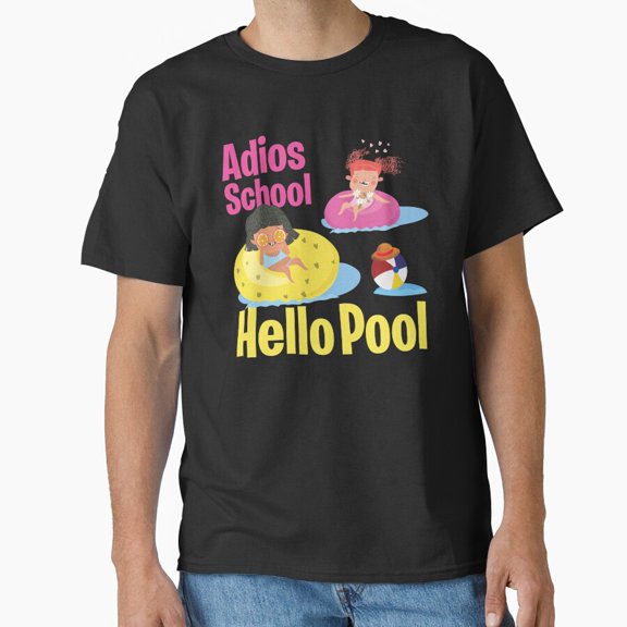 Adios School Hello Pool Summer Break Swim Vacation Freedom T-Shirt