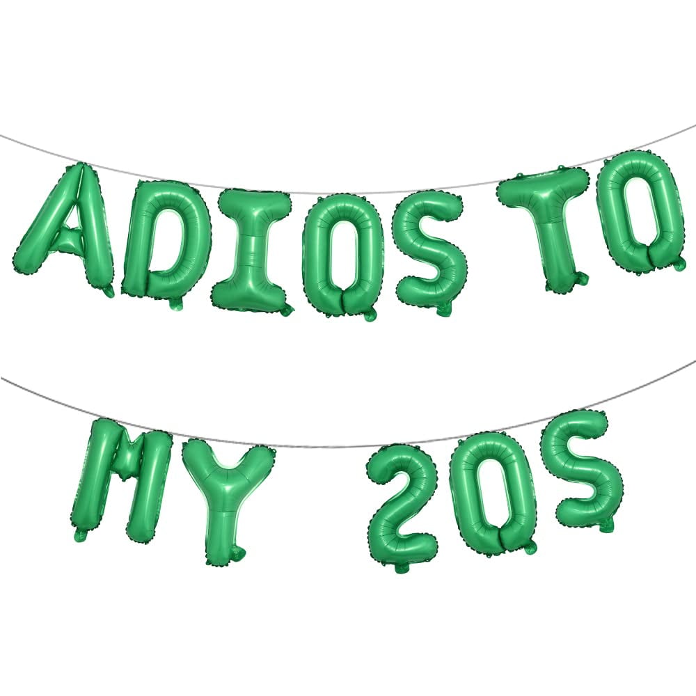 Adios To My 20S MSF2Balloon 30th Birthday Party Decor Taco Bout 30 Balloons Mexican 30th Birthday Fiesta 30 Birthday Decor Cactus Balloon (Green)
