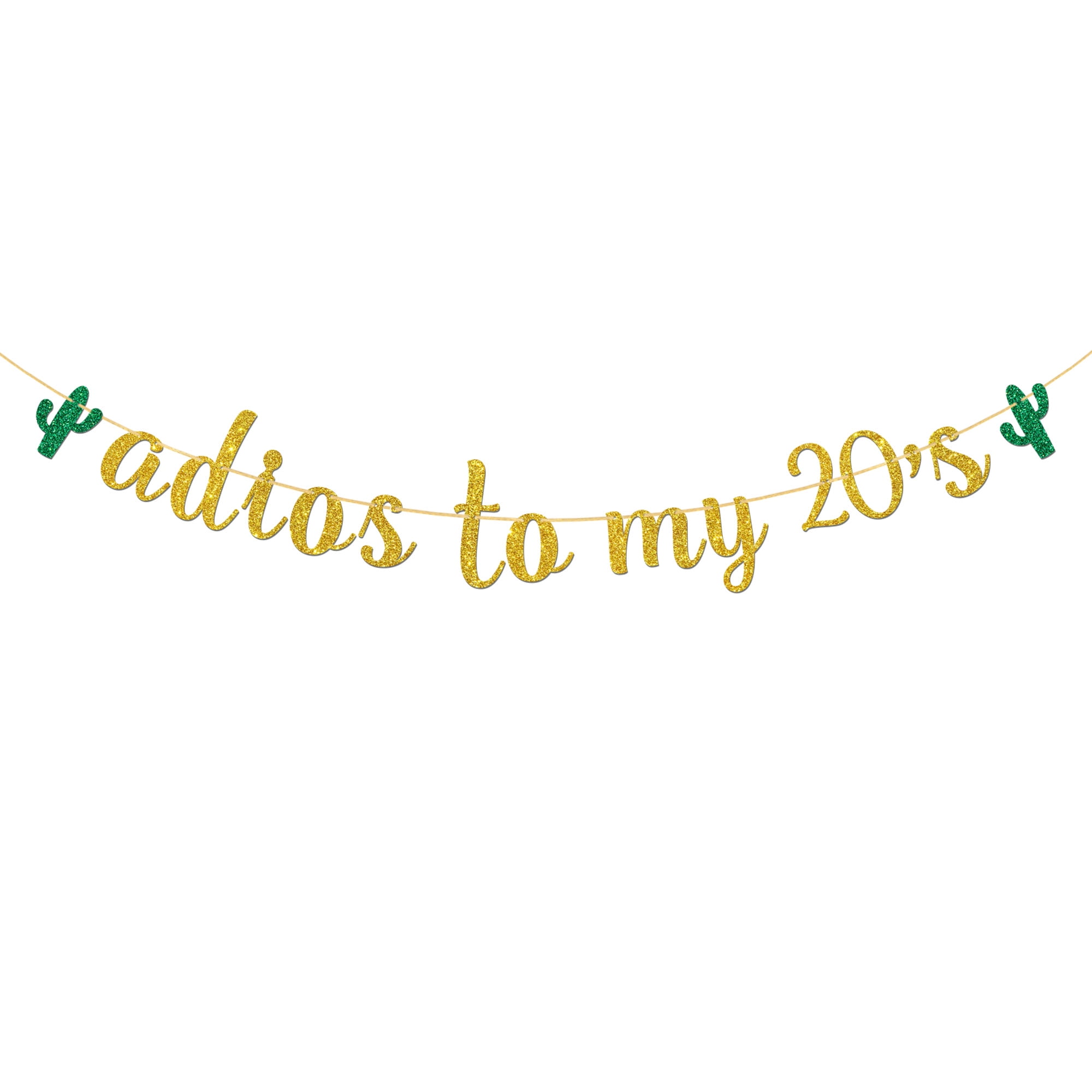 Adios to My 20's Banner,Mexican 20th Birthday Fiesta,30th Birthday Party Decoration,Cactus Theme 20th Birthday Party Decorations for Boys Girls