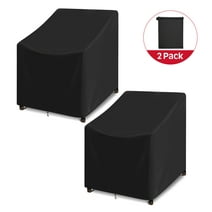 Adiqo Outdoor High Back Chair Covers for Wicker Patio Set Waterproof, 2 Pack Outdoor Rocking Chair Covers, Patio Swivel Chair Covers, 27"W x 30"D x 42"H, Black