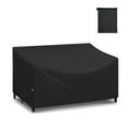 thumbnail image 1 of Adiqo Patio Loveseat Cover Waterproof, Outdoor Lawn Bench Cover, Outdoor Couch Cover Sofa Cover for 2-Seater for Outdoor Furnitures, 60"W x 34"D x 30"H, Black, 1 of 7