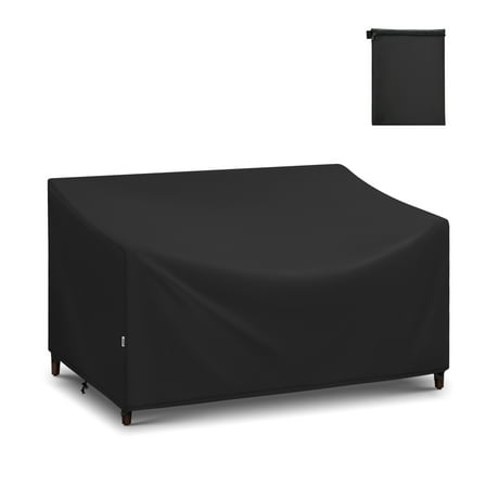 Adiqo Patio Loveseat Cover Waterproof, Outdoor Lawn Bench Cover, Outdoor Couch Cover Sofa Cover for 2-Seater for Outdoor Furnitures, 60"W x 34"D x 30"H, Black