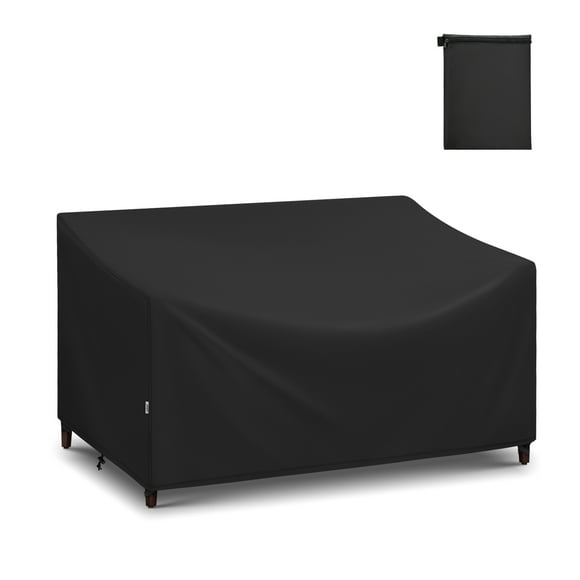 Adiqo Patio Loveseat Cover Waterproof, Outdoor Lawn Bench Cover, Outdoor Couch Cover Sofa Cover for 2-Seater for Outdoor Furnitures, 60"W x 34"D x 30"H, Black