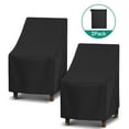 thumbnail image 1 of Adiqo Waterproof Outdoor High Back Chair Covers, Outdoor Furniture Covers, Adirondack Chair Covers, Patio Rocking Swivel Chair Covers 2 Pack, 27"W x 30"D x 42"H, Black, 1 of 7