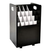 Adir Blue Print Storage Organizer- Mobile Roll File Cart, Construction Plan Holders, Blueprint Cabinet with Wheels 20 Slots, Black
