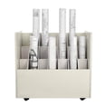thumbnail image 1 of AdirOffice Blue Print Storage Organizer- Mobile Roll File Cart, Construction Plan Holders, Blueprint Cabinet with Wheels (21 Slots, White), 1 of 10