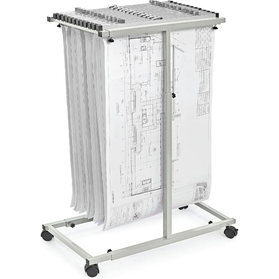 Adir Mobile Blueprint Storage Rack - Adjustable and Portable Vertical Blueprint Holder for Plans, Maps, Posters and Drawings. File Organizer Stand for Home, Office and Construction Sites