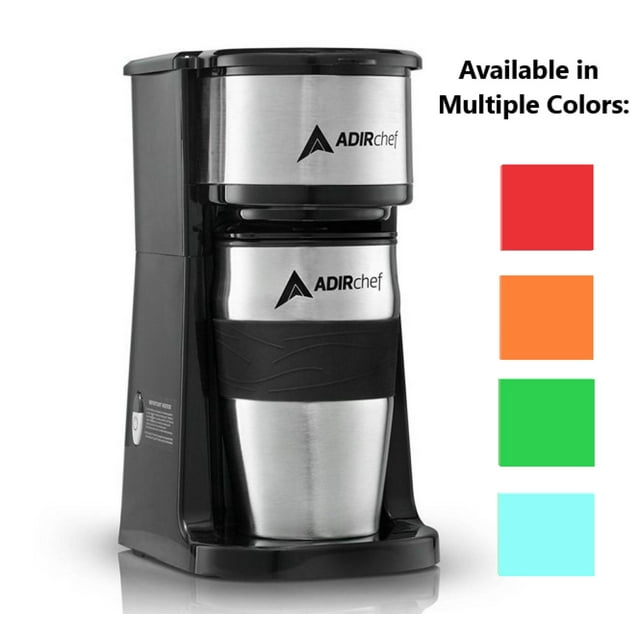 AdirChef Single Serve Coffee Maker, 15 oz. Capacity, Grab & Go, W