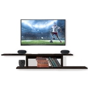 AdirHome Floating TV Stand Wall Mounted Shelf - Entertainment Center Shelves - Floating Media Console Black