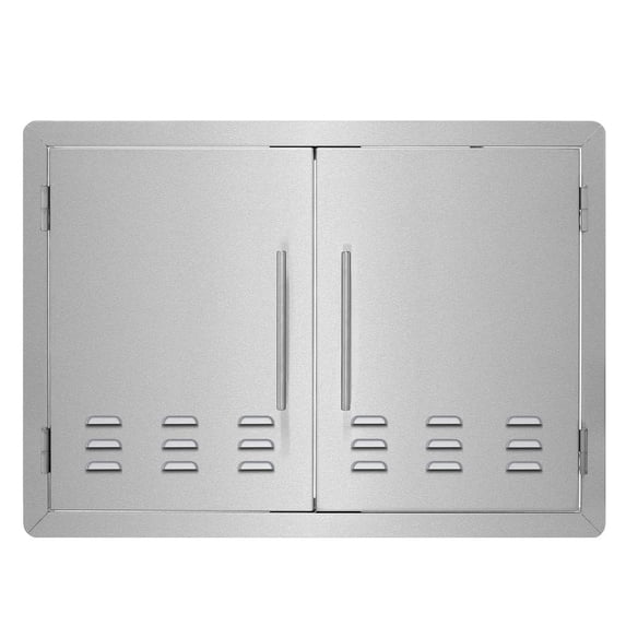 AdirHome Stainless Steel BBQ Grill Door Panel, Double Access, Rust-Resistant, W/Vents, 30 Inches