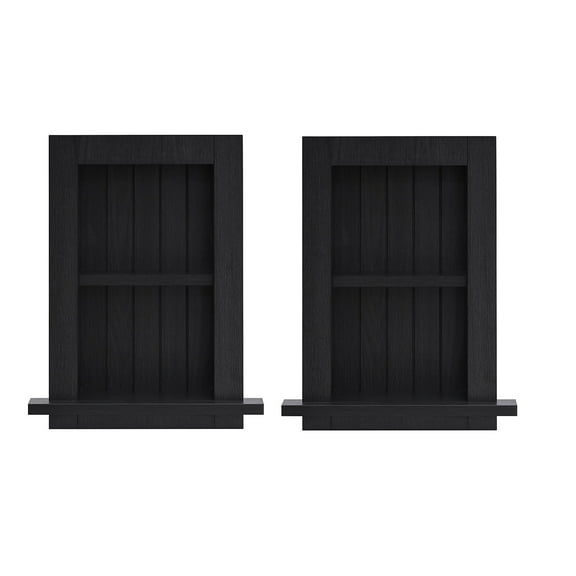 AdirHome Wood Bathroom Recessed Wall Shelf 12.75"W Black 2/Pack (515-01-BLK-2PK)