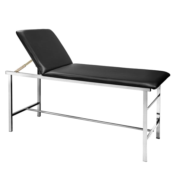 AdirMed Medical Exam Treatment Table, Adjustable Backrest, Full Shelf and Paper Dispenser, Black
