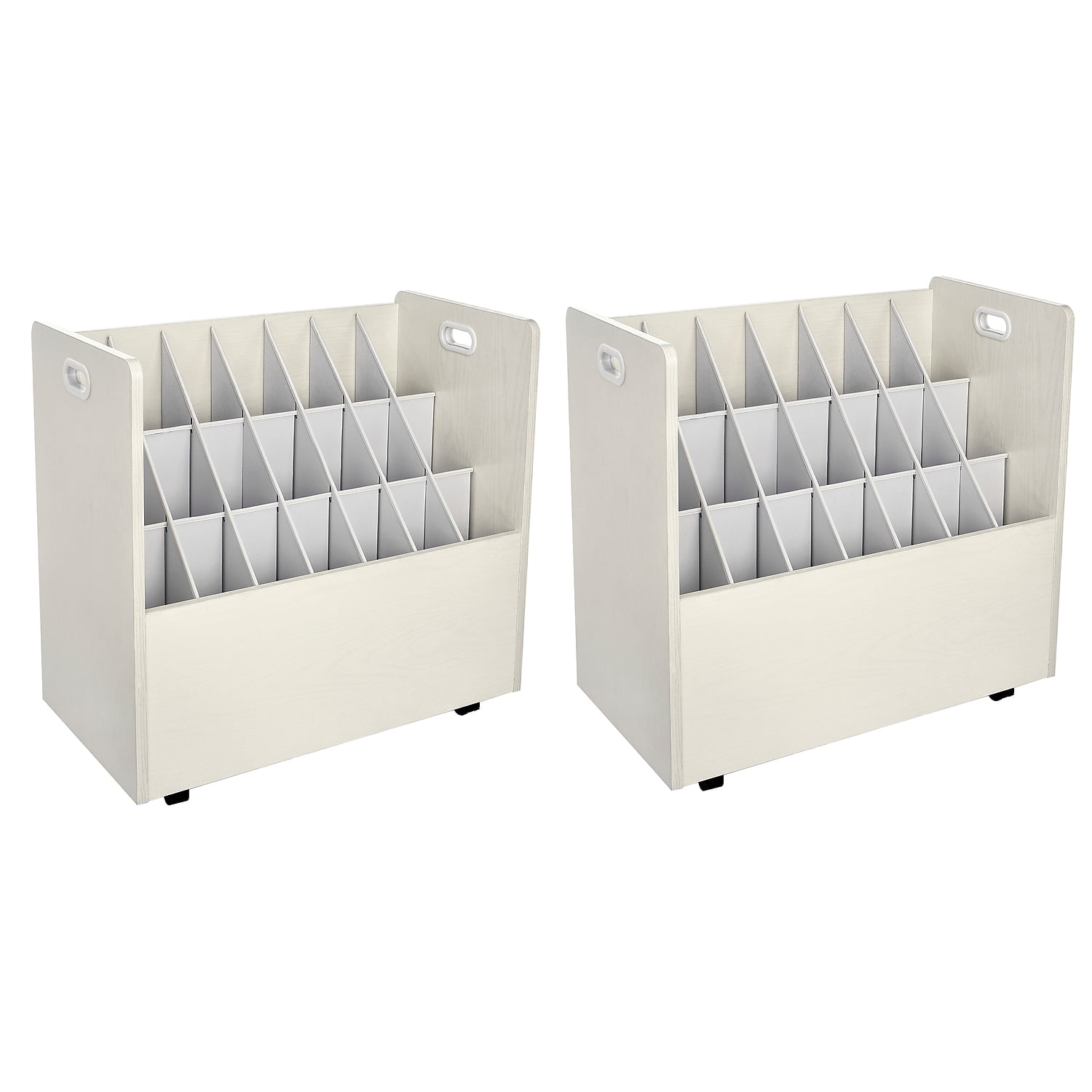 White Mobile Rolling Particle Board Blueprint Roll File Organizer
