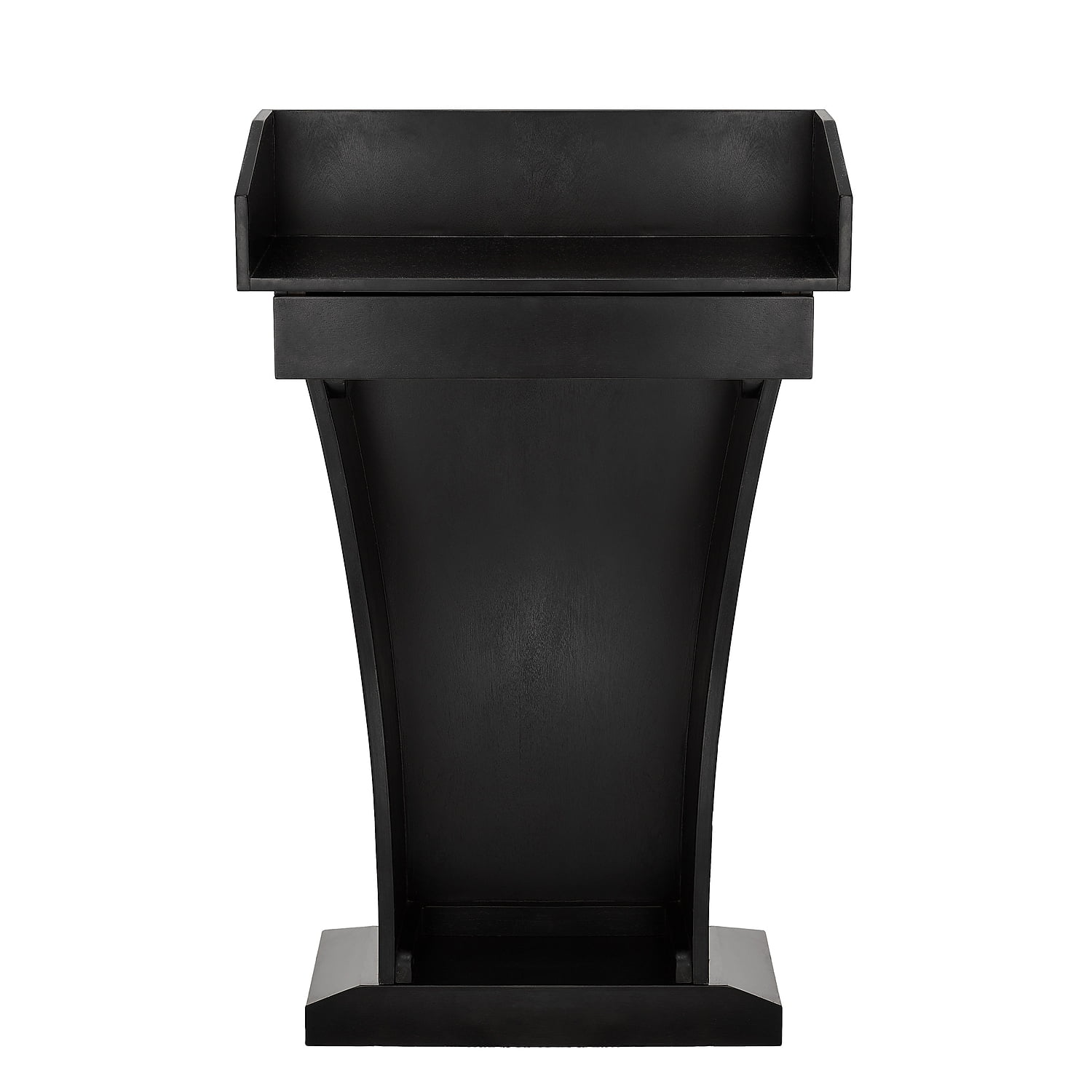 Black Wood Veneer Full Podium Lectern with Storage