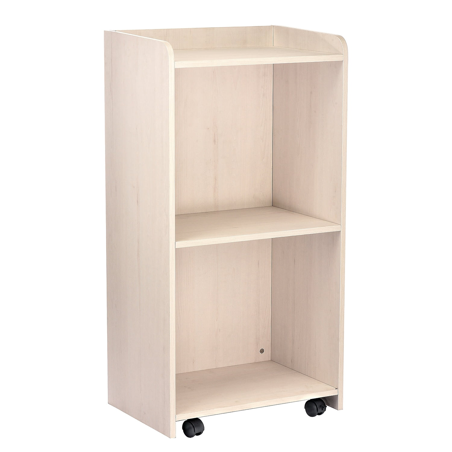 White Melamine Portable Presentation Lectern with Wheels
