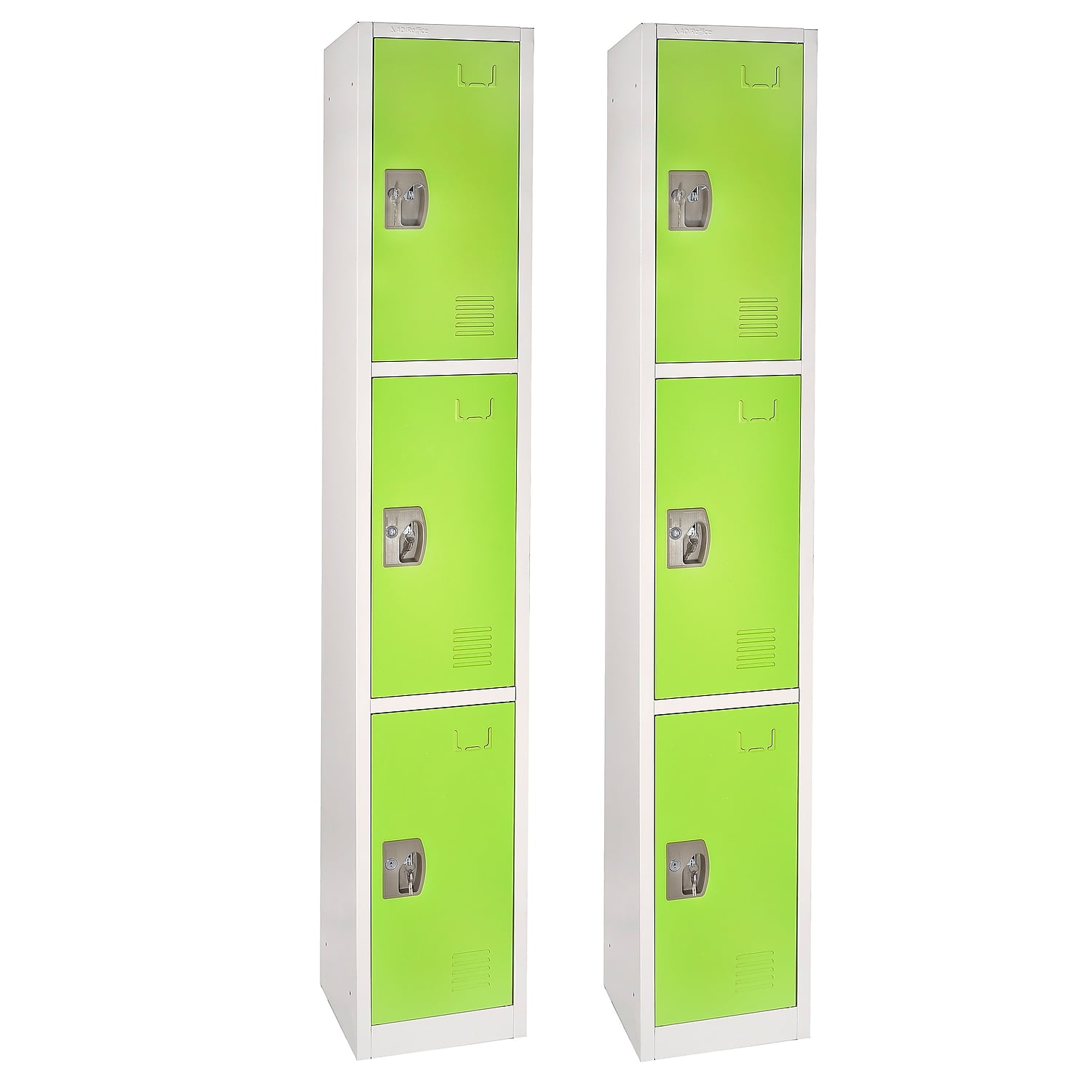 Green 72'' 3-Tier Steel Storage Locker with Key Lock
