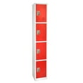 thumbnail image 1 of AdirOffice 72" 4-Compartment Steel Tier Key Lock Storage Locker in Red (4-Pack), 1 of 5
