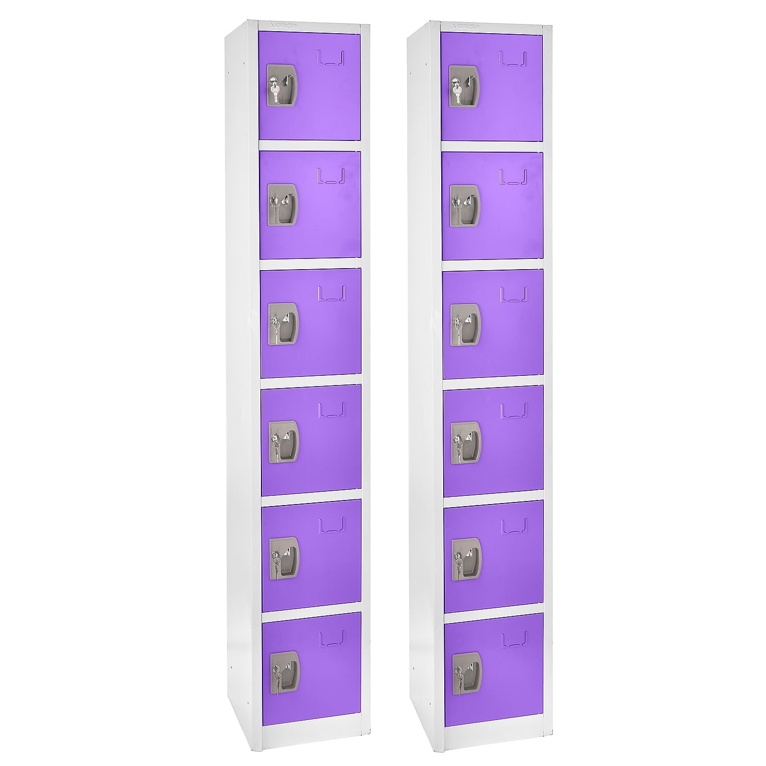 Purple Steel Freestanding Office Locker with Adjustable Shelving