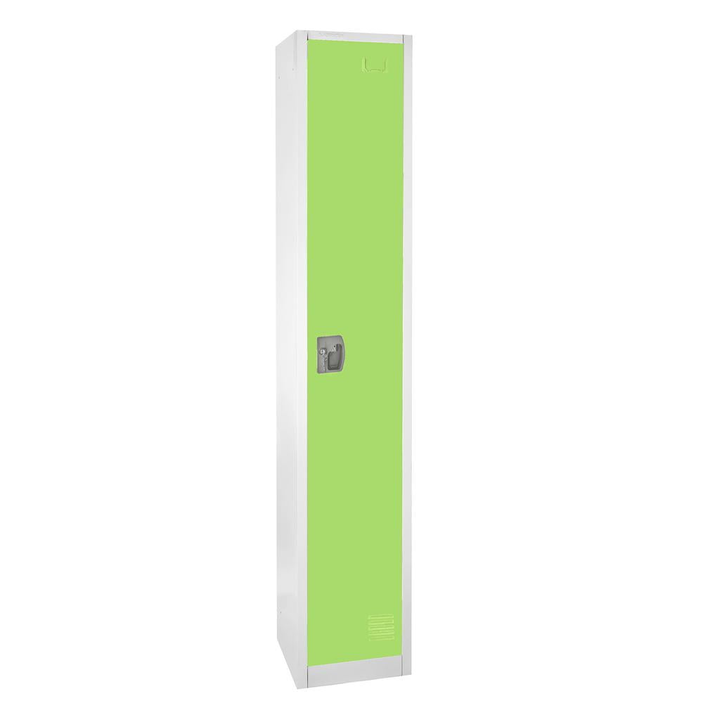 Green Steel Freestanding Locker with Adjustable Shelving