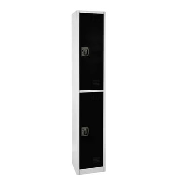 AdirOffice 72" Steel 2 Tier Large Metal Storage Locker w/2 Doors, Black
