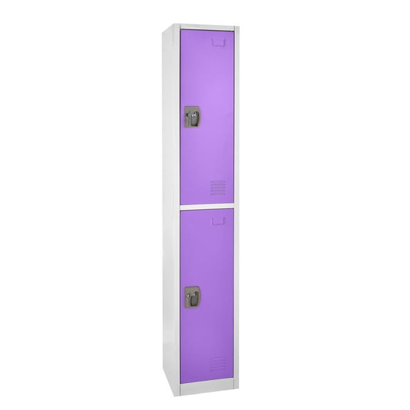 AdirOffice 72" Steel 2 Tier Large Metal Storage Locker w/2 Doors, Purple