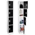 thumbnail image 1 of AdirOffice 72" Steel Large Metal 4-Door Storage Locker for School & Office with Keys and Hangers, Black, 1 of 9