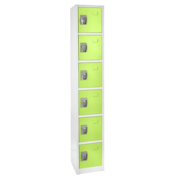 AdirOffice 72" Steel Large Metal Storage Locker Organizer for School & Office With 6 Doors, Green